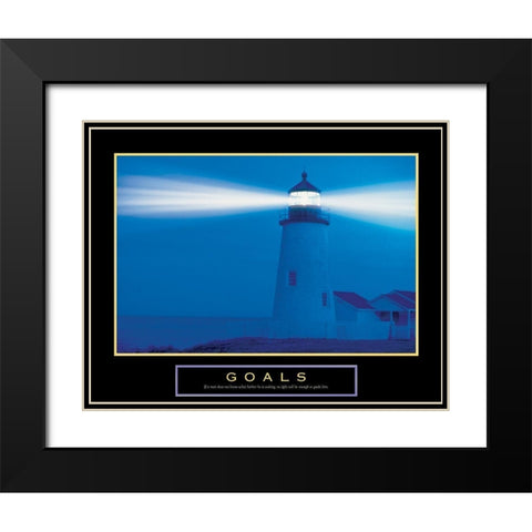 Lighthouse Black Modern Wood Framed Art Print with Double Matting by Unknown