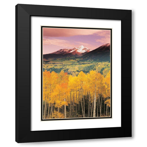 Mountain Valley Black Modern Wood Framed Art Print with Double Matting by Unknown