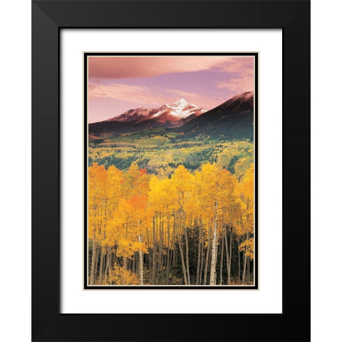 Mountain Valley Black Modern Wood Framed Art Print with Double Matting by Unknown