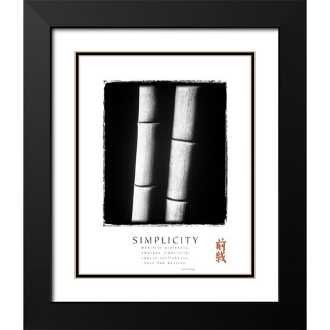 Simplicity Black Modern Wood Framed Art Print with Double Matting by Unknown