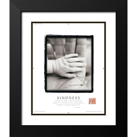 Kindness - Hands Black Modern Wood Framed Art Print with Double Matting by Frontline