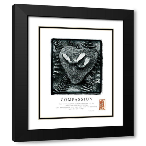 Compassion - Ferns Black Modern Wood Framed Art Print with Double Matting by Unknown