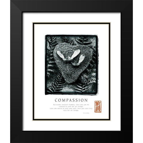 Compassion - Ferns Black Modern Wood Framed Art Print with Double Matting by Unknown