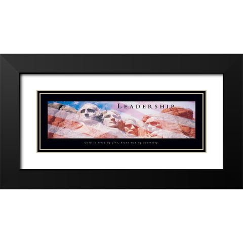 Mt Rushmore Leadership Black Modern Wood Framed Art Print with Double Matting by Frontline