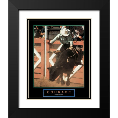 Courage - Rodeo Black Modern Wood Framed Art Print with Double Matting by Unknown