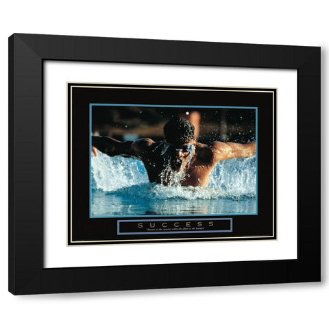 Success - Swimmer Black Modern Wood Framed Art Print with Double Matting by Unknown