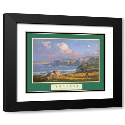 Success - Golf on the Cliffs Black Modern Wood Framed Art Print with Double Matting by Unknown