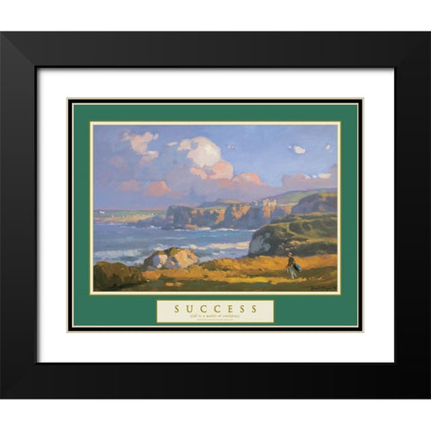Success - Golf on the Cliffs Black Modern Wood Framed Art Print with Double Matting by Unknown