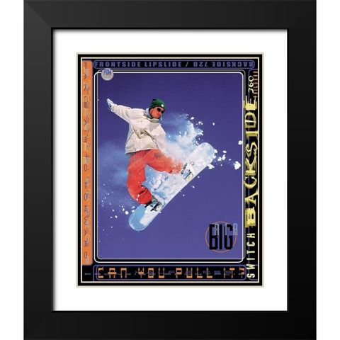 Snowboard Extreme Black Modern Wood Framed Art Print with Double Matting by Unknown