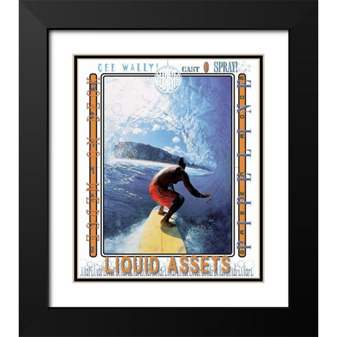 Surfer Extreme Black Modern Wood Framed Art Print with Double Matting by Unknown