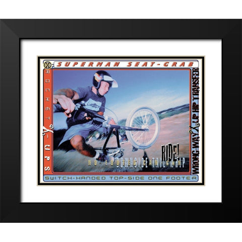 Bike Tricks Extreme Black Modern Wood Framed Art Print with Double Matting by Unknown