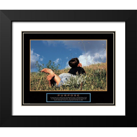 Purpose - Bot in Flowers Black Modern Wood Framed Art Print with Double Matting by Unknown