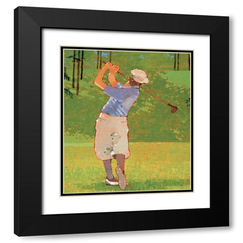 Golf - Drive Black Modern Wood Framed Art Print with Double Matting by Unknown