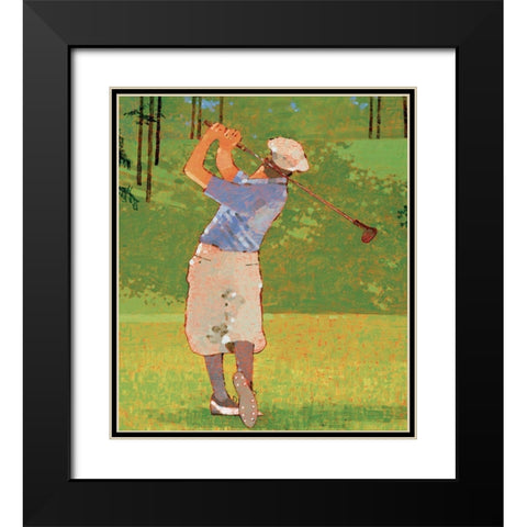 Golf - Drive Black Modern Wood Framed Art Print with Double Matting by Unknown