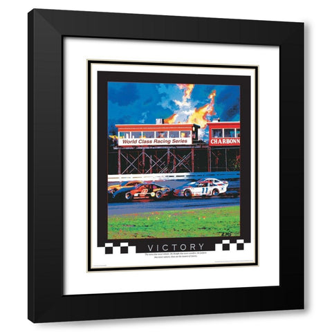 Victory Lap Black Modern Wood Framed Art Print with Double Matting by Unknown