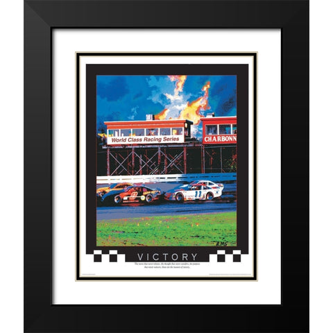 Victory Lap Black Modern Wood Framed Art Print with Double Matting by Unknown