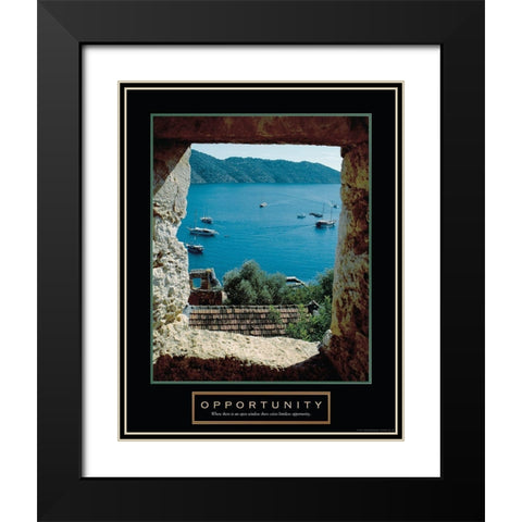 Opportunity - Window Black Modern Wood Framed Art Print with Double Matting by Frontline