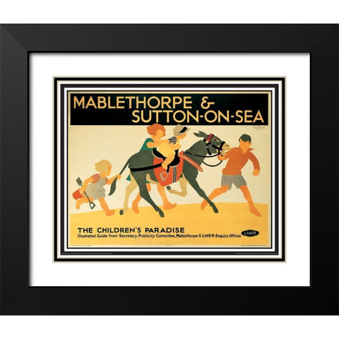 Mablethorpe Black Modern Wood Framed Art Print with Double Matting by Unknown