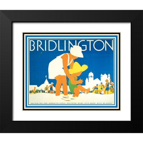 Bridlington Black Modern Wood Framed Art Print with Double Matting by Unknown