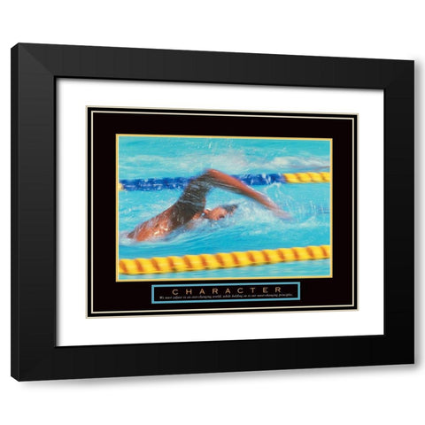 Character - Swimmer Black Modern Wood Framed Art Print with Double Matting by Unknown
