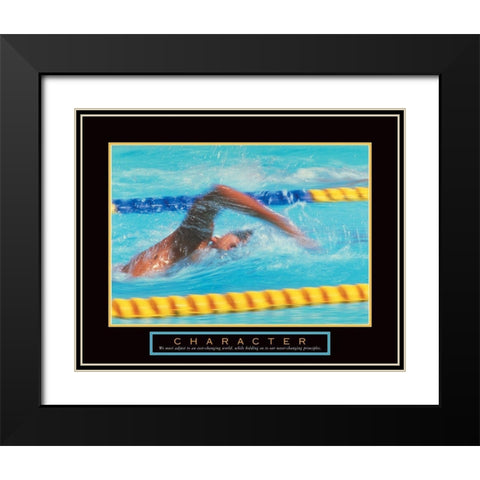 Character - Swimmer Black Modern Wood Framed Art Print with Double Matting by Unknown
