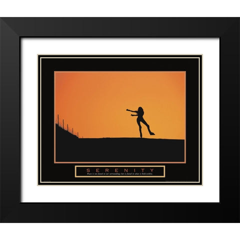 Serenity - Inline Skater Black Modern Wood Framed Art Print with Double Matting by Unknown