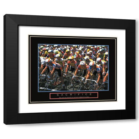 Sacrifico Black Modern Wood Framed Art Print with Double Matting by Frontline