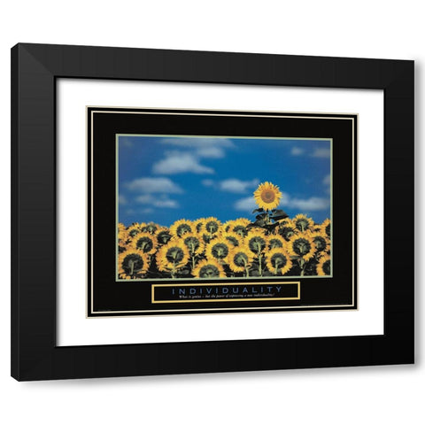Individuality - Sunflowers Black Modern Wood Framed Art Print with Double Matting by Unknown