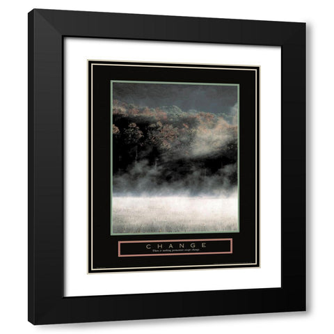 Change - Misty Mountain Black Modern Wood Framed Art Print with Double Matting by Unknown