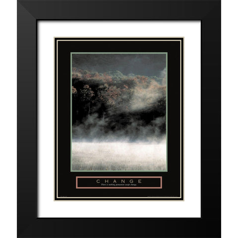 Change - Misty Mountain Black Modern Wood Framed Art Print with Double Matting by Unknown