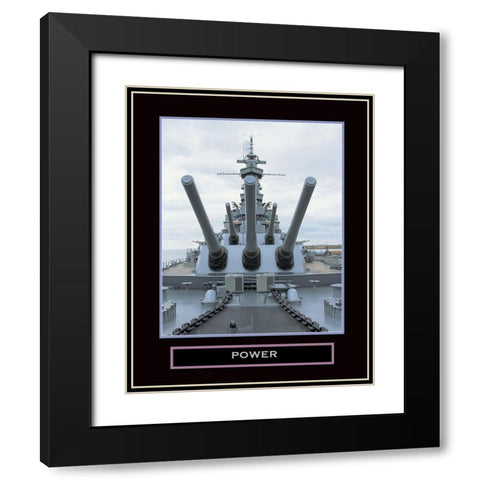 Power - Battleship Black Modern Wood Framed Art Print with Double Matting by Unknown