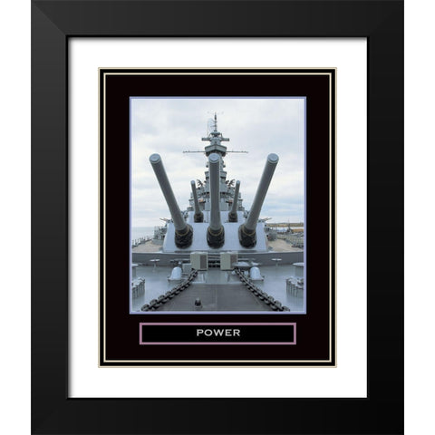 Power - Battleship Black Modern Wood Framed Art Print with Double Matting by Unknown