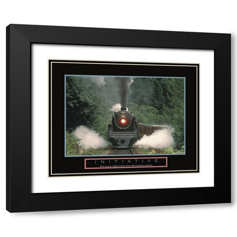 Iniciativa Black Modern Wood Framed Art Print with Double Matting by Frontline