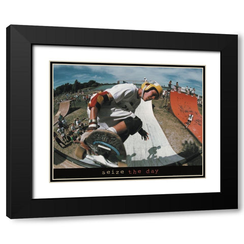 Roller Blading Extreme Black Modern Wood Framed Art Print with Double Matting by Unknown