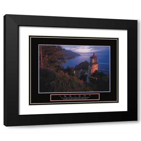 Lighthouse - Insight Black Modern Wood Framed Art Print with Double Matting by Unknown