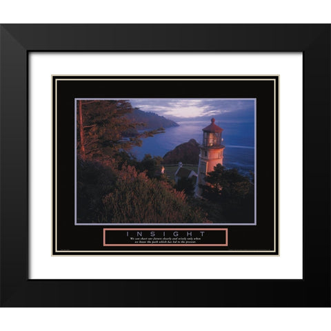 Lighthouse - Insight Black Modern Wood Framed Art Print with Double Matting by Unknown