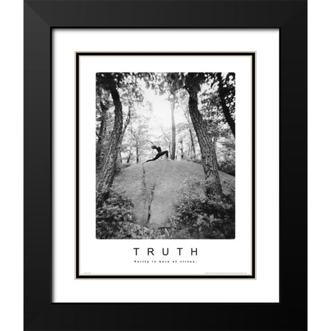 Truth - Yoga Black Modern Wood Framed Art Print with Double Matting by Unknown