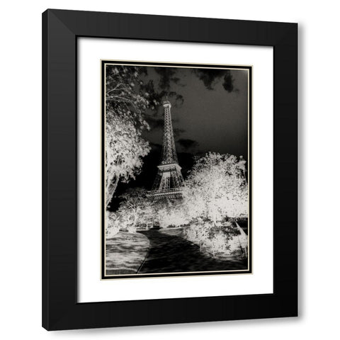 Tour Eiffel Black Modern Wood Framed Art Print with Double Matting by Unknown
