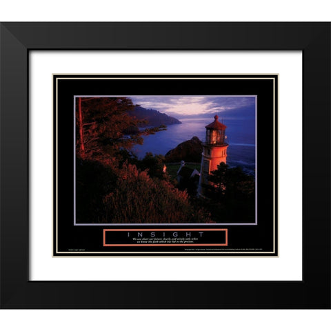 Lighthouse - Insight Black Modern Wood Framed Art Print with Double Matting by Unknown
