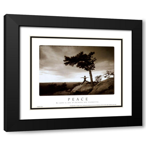 Zen - Peace Black Modern Wood Framed Art Print with Double Matting by Unknown