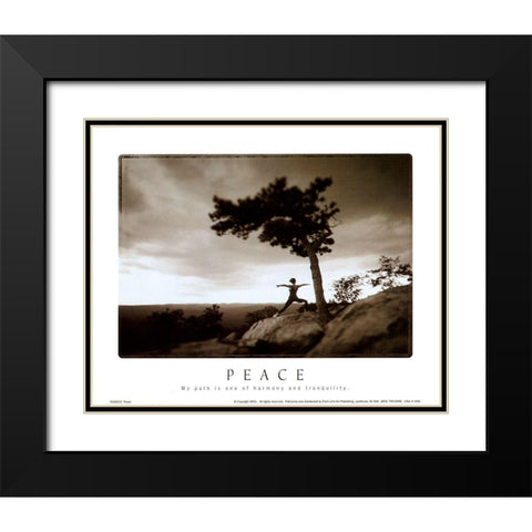 Zen - Peace Black Modern Wood Framed Art Print with Double Matting by Unknown