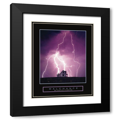 Bad Luck - Lightning Black Modern Wood Framed Art Print with Double Matting by Frontline