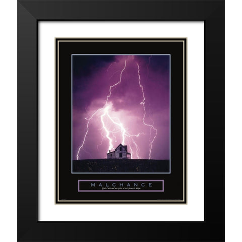 Bad Luck - Lightning Black Modern Wood Framed Art Print with Double Matting by Frontline