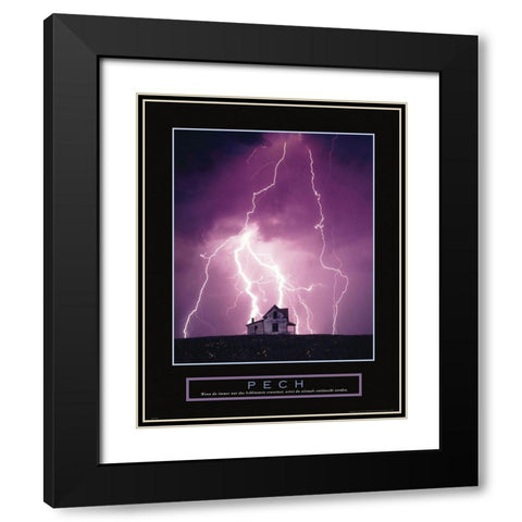 Bad Luck - Lightning Black Modern Wood Framed Art Print with Double Matting by Frontline