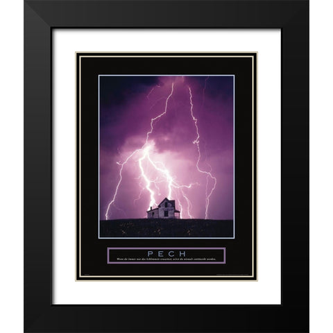 Bad Luck - Lightning Black Modern Wood Framed Art Print with Double Matting by Frontline