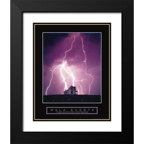 Bad Luck - Lightning Black Modern Wood Framed Art Print with Double Matting by Frontline