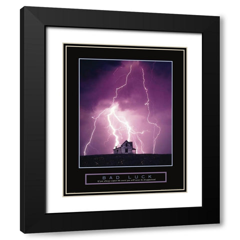 Bad Luck - Lightning Black Modern Wood Framed Art Print with Double Matting by Frontline