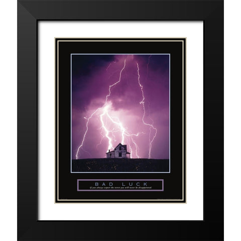 Bad Luck - Lightning Black Modern Wood Framed Art Print with Double Matting by Frontline
