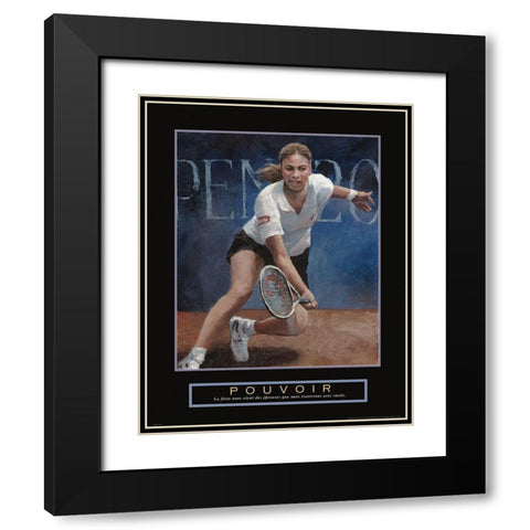 Pouvoir - Tennis Black Modern Wood Framed Art Print with Double Matting by Frontline