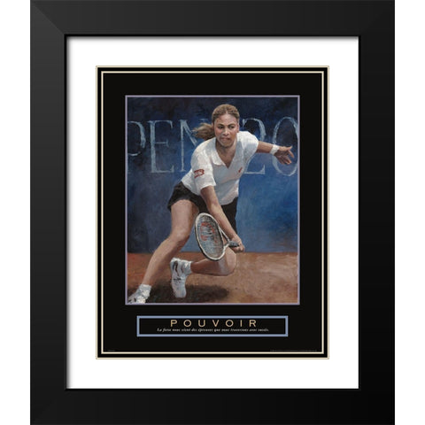 Pouvoir - Tennis Black Modern Wood Framed Art Print with Double Matting by Frontline